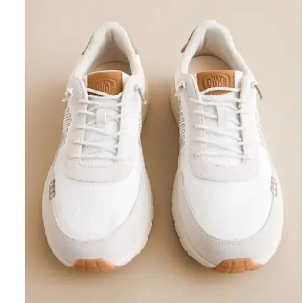 Like New! HEYDUDE Sirocco Alta Craft Sneaker in White Egret in Size 6W